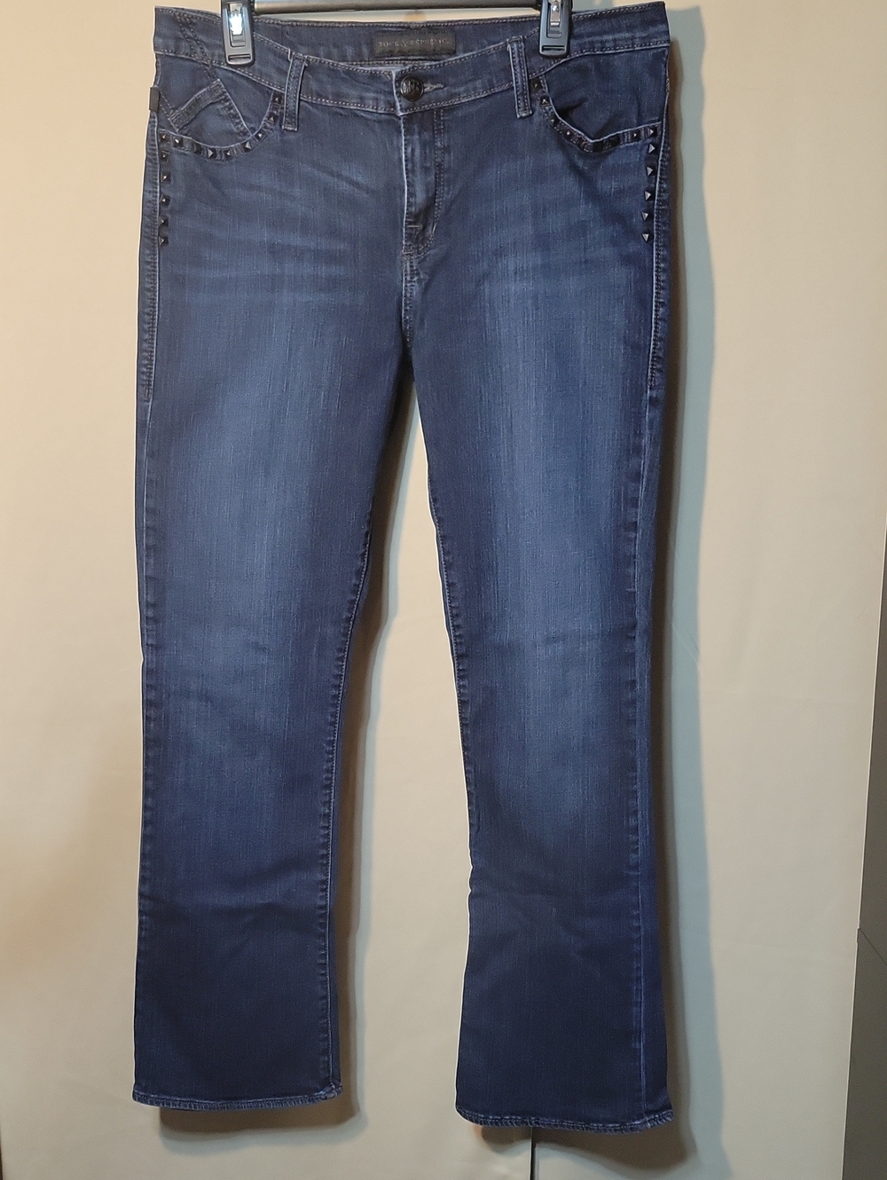 Rock & Republic Midnight Blue Flare Jeans with Stud Accents